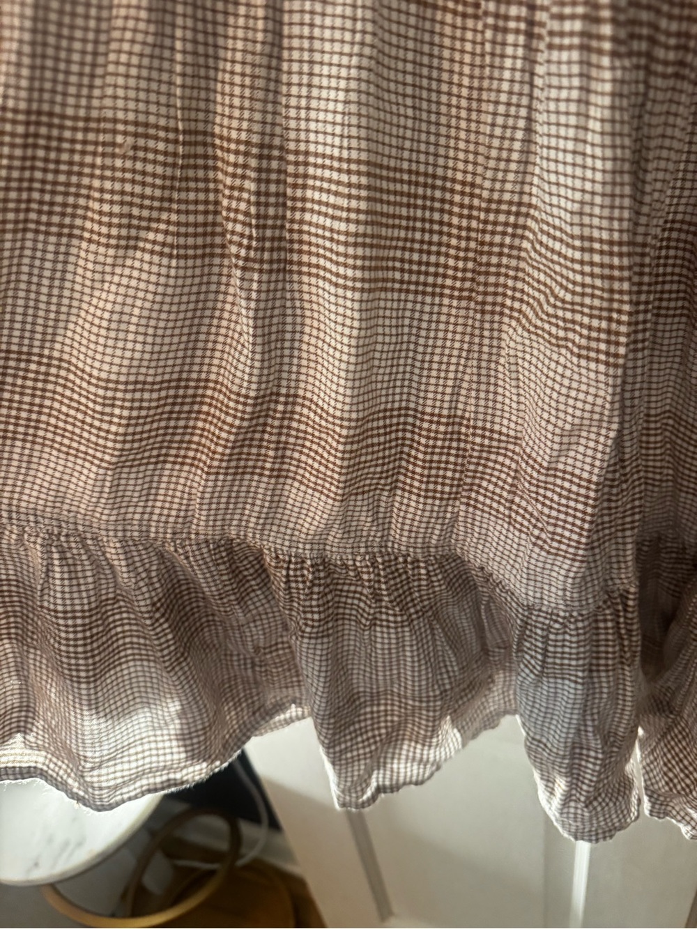 Free People Beige Plaid Tiered Maxi Skirt crop top set - Picture 8 of 10